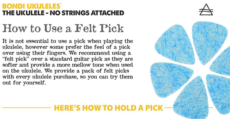 Felt Ukulele Picks - 6 Pack