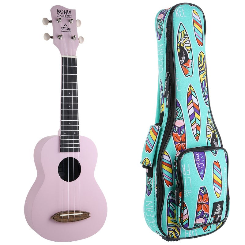 Bondi Surf Soprano Mahogany Ukulele Lit Kit Spirit Purple