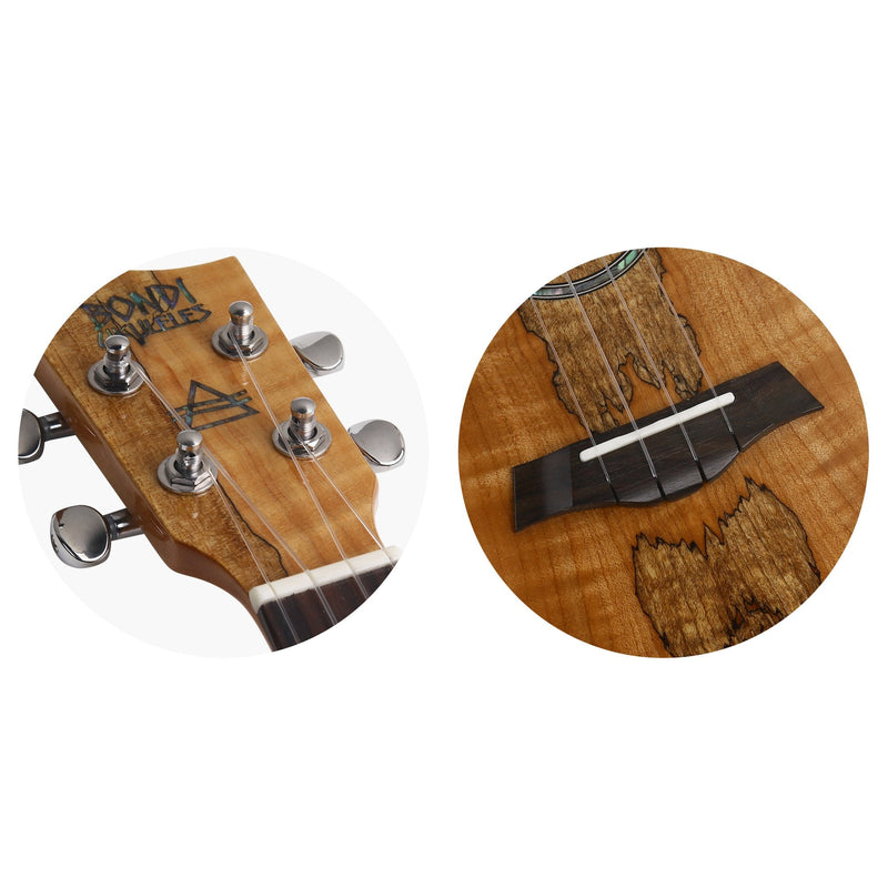 Bondi Spalted Maple Concert Electric Ukulele Left Handed