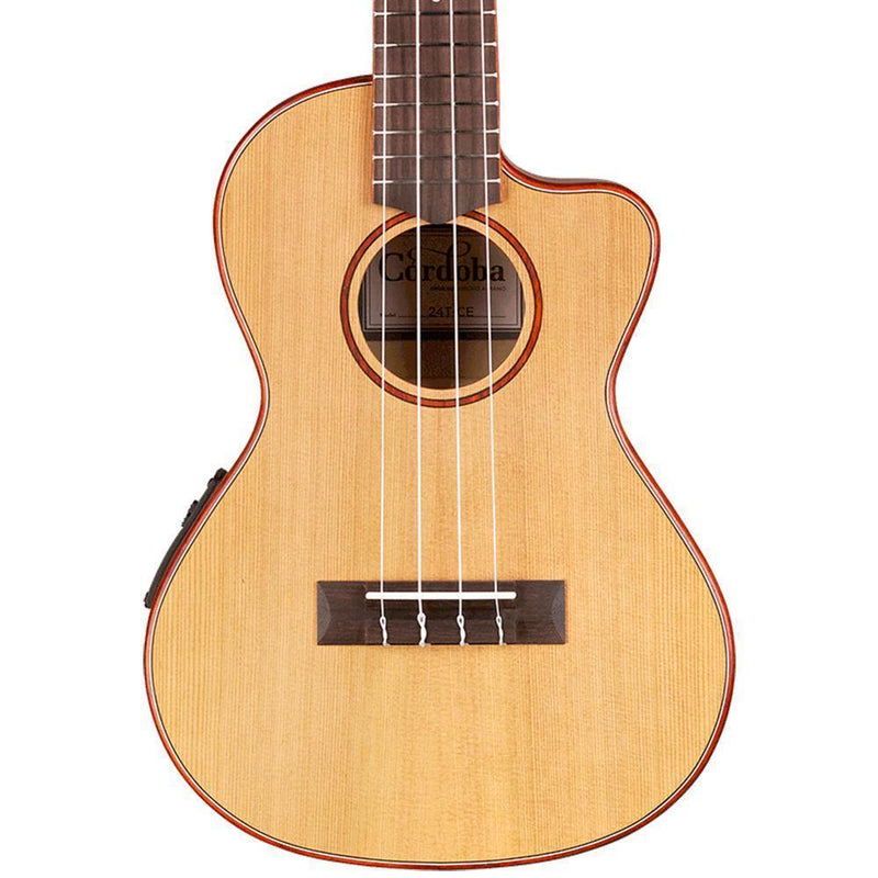 Cordoba 24T-CE Spruce & Spalted Maple Tenor Electric Ukulele