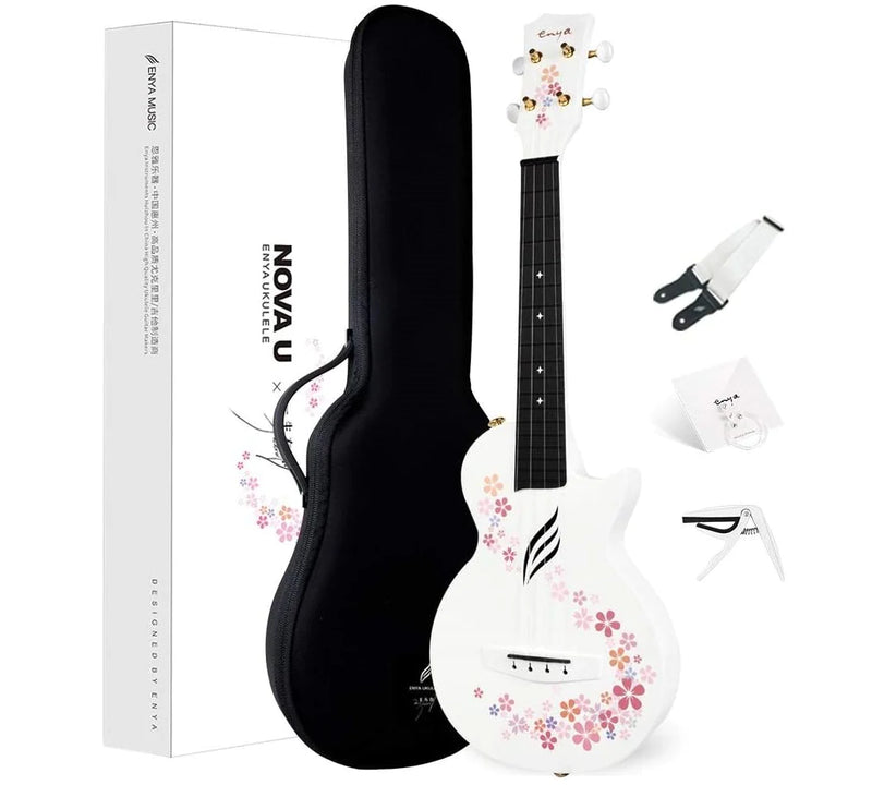 Enya Nova U Carbon Concert Ukulele - Flower