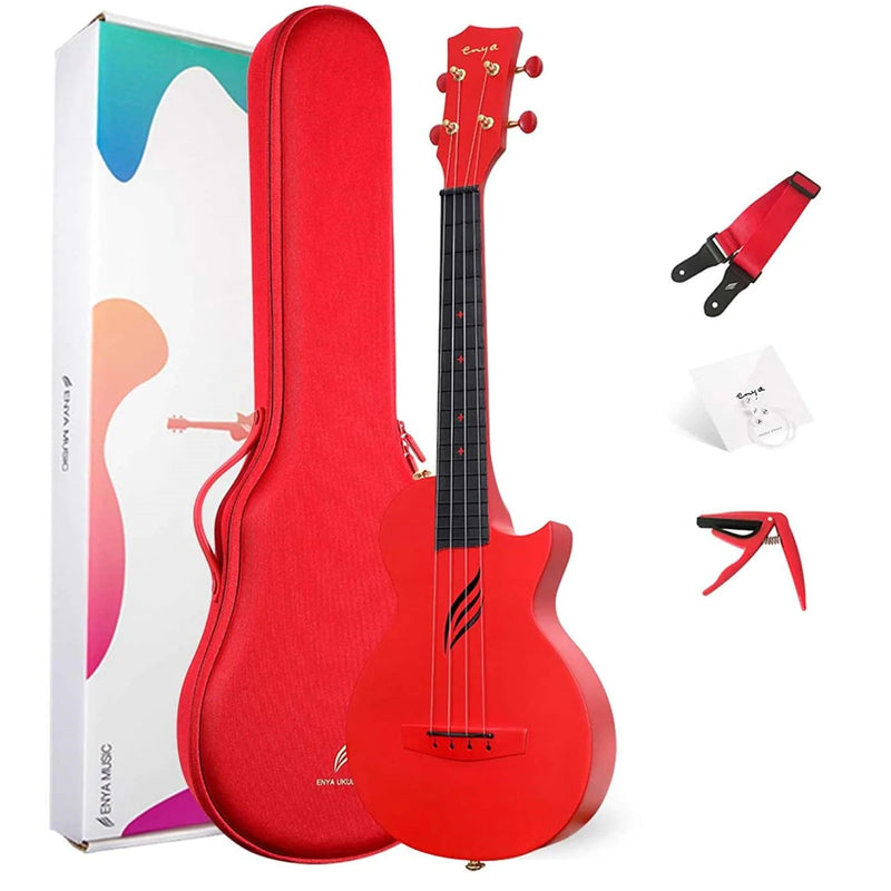 Enya Nova U Carbon Concert Ukulele - Red