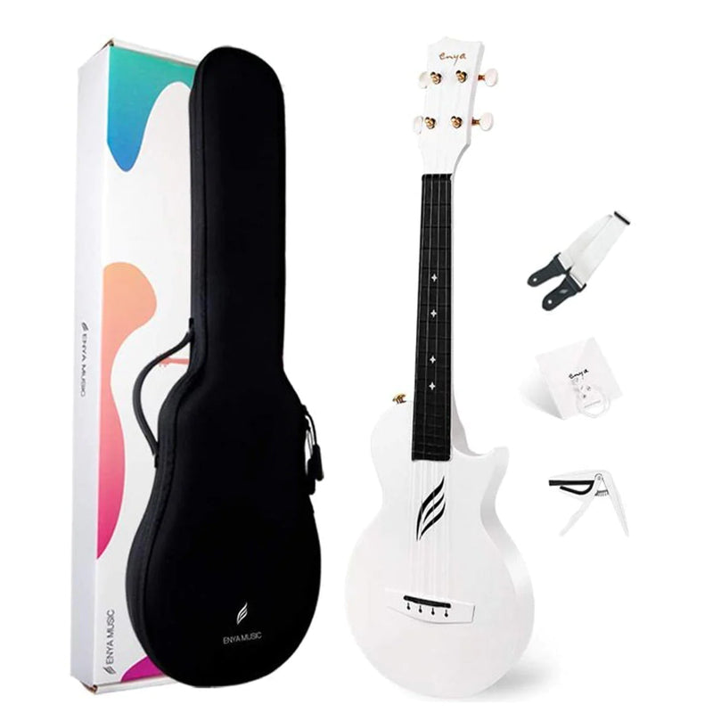 Enya Nova U Carbon Concert Ukulele - White