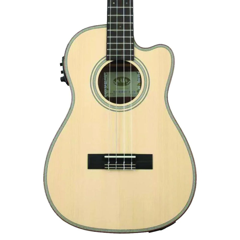 Kala Spruce and Striped Ebony Baritone Electric Ukulele