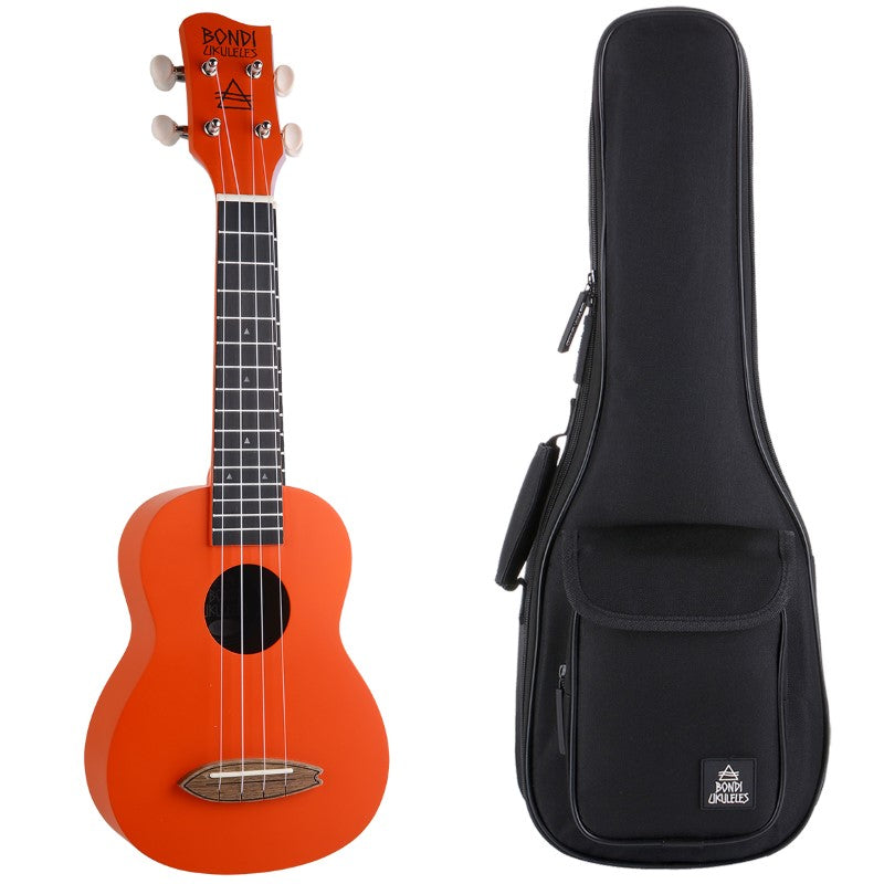 Bondi Surf Soprano Mahogany Ukulele Lit Kit Intrepid Red