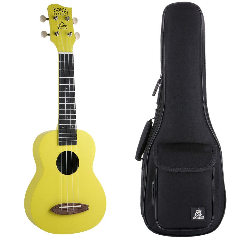 Bondi Surf Soprano Mahogany Ukulele Lit Kit Blazing Yellow