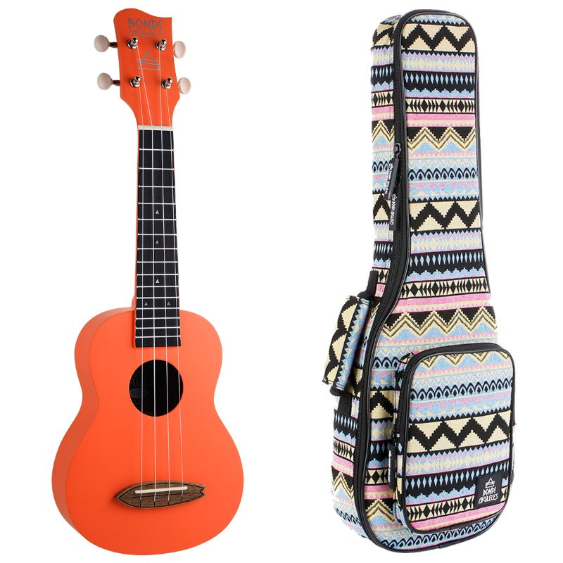 Bondi Surf Soprano Mahogany Ukulele Lit Kit Spiced Coral