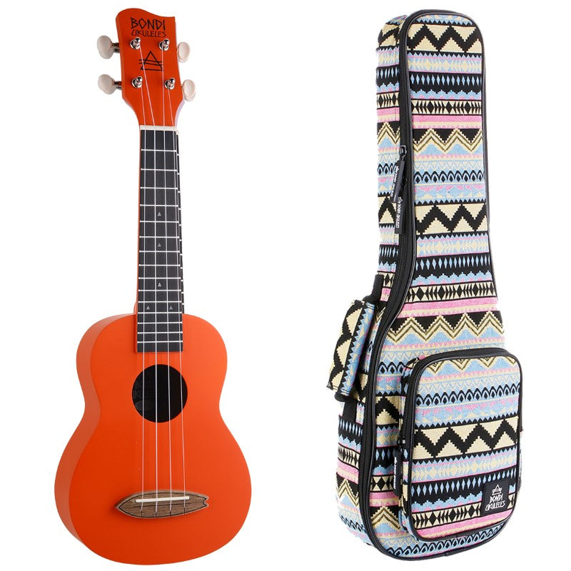 Bondi Surf Soprano Mahogany Ukulele Lit Kit Intrepid Red