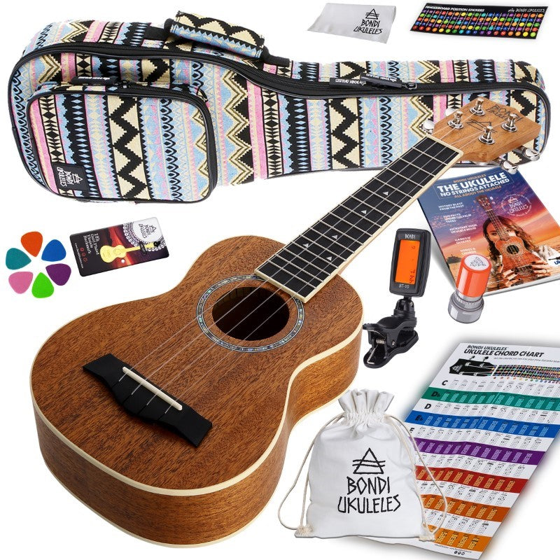 Bondi Starter Kit Arcadia Mahogany Soprano Ukulele Bundle