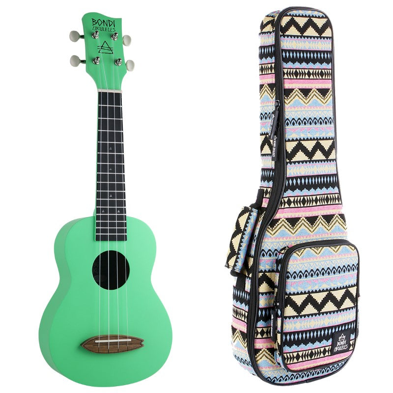 Bondi Surf Soprano Mahogany Ukulele Lit Kit Summer Green