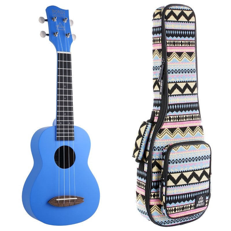 Bondi Surf Soprano Mahogany Ukulele Lit Kit Marine Blue