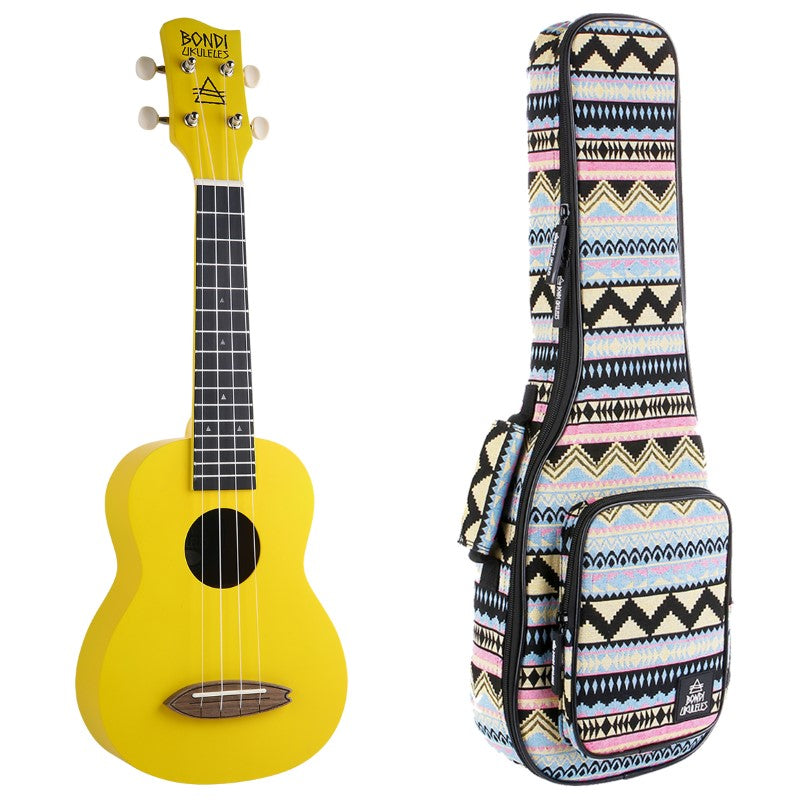 Bondi Surf Soprano Mahogany Ukulele Lit Kit Aspen Gold