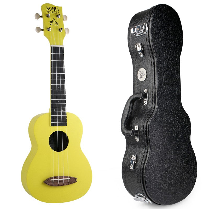 Bondi Surf Soprano Mahogany Ukulele Lit Kit Blazing Yellow
