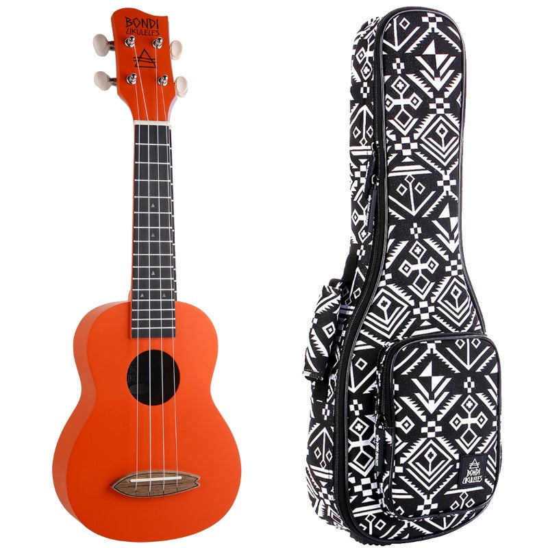Bondi Surf Soprano Mahogany Ukulele Lit Kit Intrepid Red