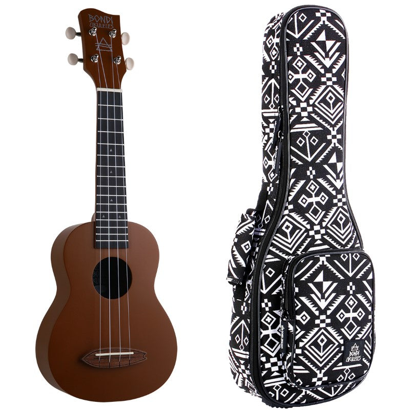 Bondi Surf Soprano Mahogany Ukulele Lit Kit Bermuda Brown