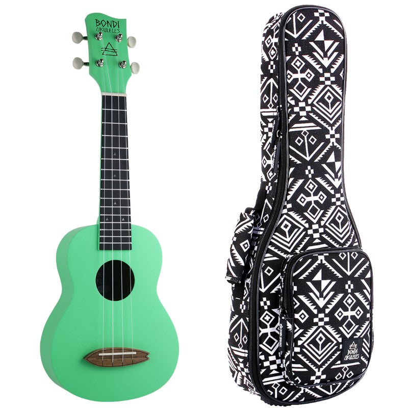 Bondi Surf Soprano Mahogany Ukulele Lit Kit Summer Green