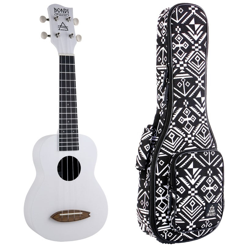 Bondi Surf Soprano Mahogany Ukulele Lit Kit Oxford White