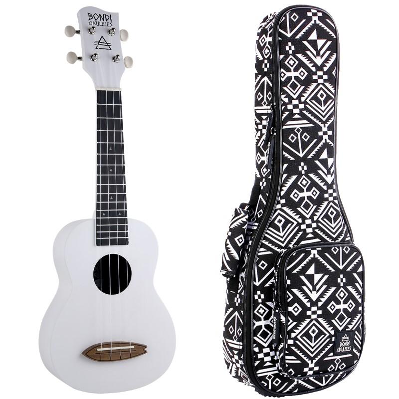 Bondi Surf Soprano Mahogany Ukulele Lit Kit Oxford White