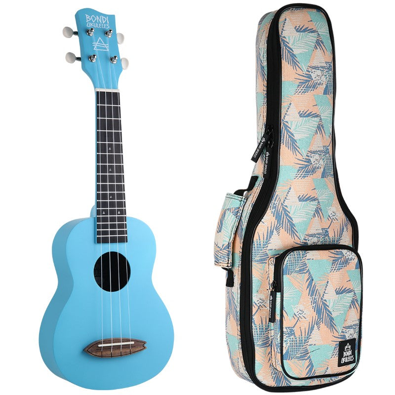 Bondi Surf Soprano Mahogany Ukulele Lit Kit Tahitian Blue