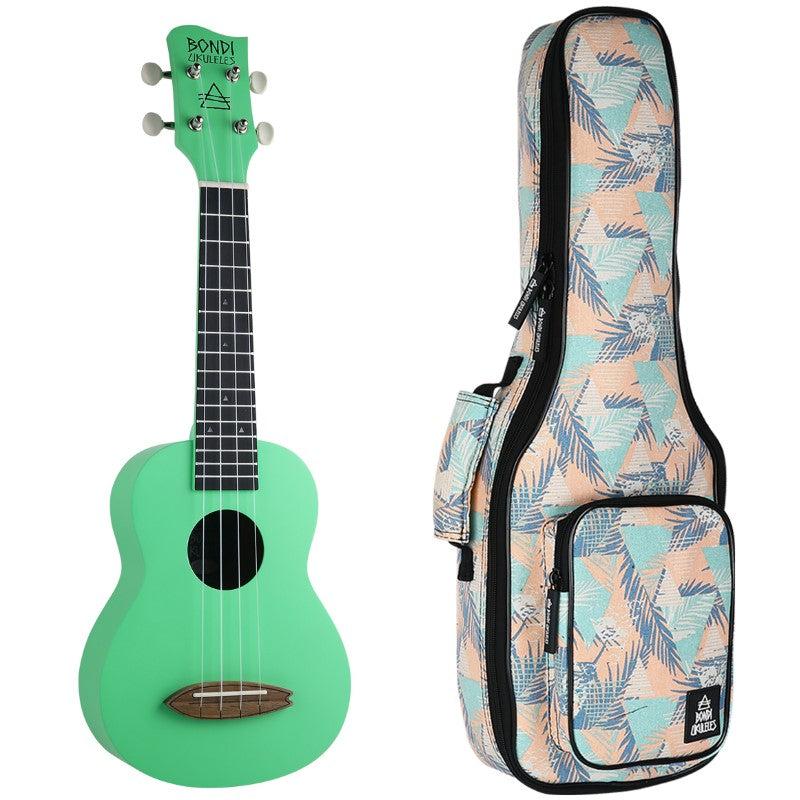 Bondi Surf Soprano Mahogany Ukulele Lit Kit Summer Green