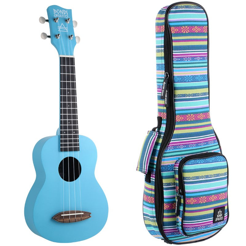 Bondi Surf Soprano Mahogany Ukulele Lit Kit Tahitian Blue