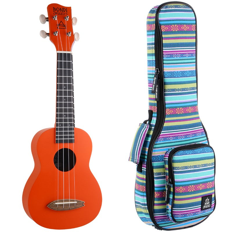 Bondi Surf Soprano Mahogany Ukulele Lit Kit Intrepid Red