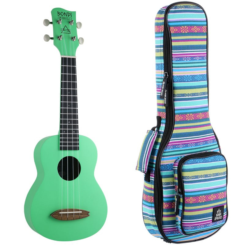 Bondi Surf Soprano Mahogany Ukulele Lit Kit Summer Green