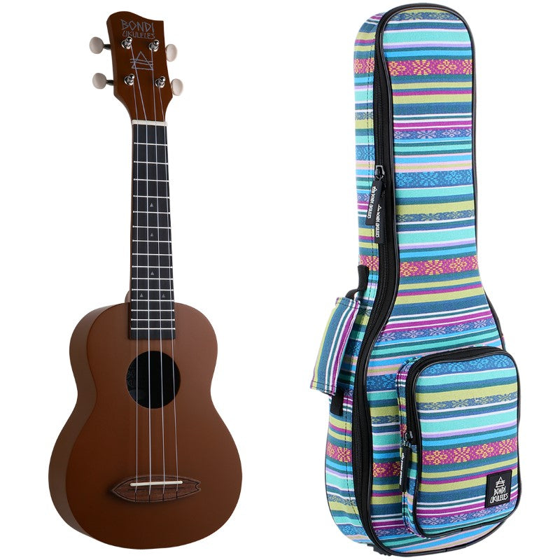 Bondi Surf Soprano Mahogany Ukulele Lit Kit Bermuda Brown