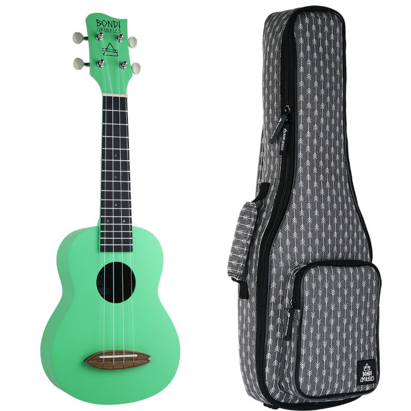 Bondi Surf Soprano Mahogany Ukulele Lit Kit Summer Green