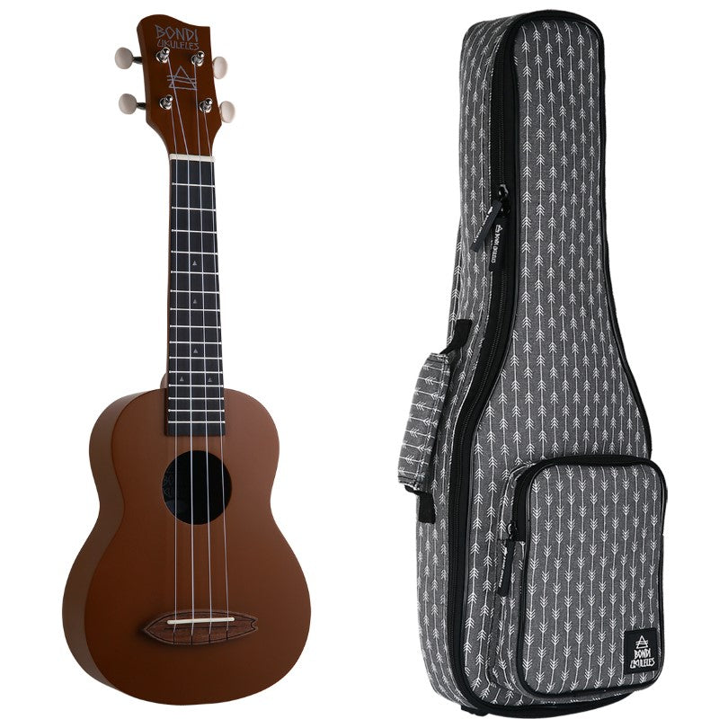 Bondi Surf Soprano Mahogany Ukulele Lit Kit Bermuda Brown