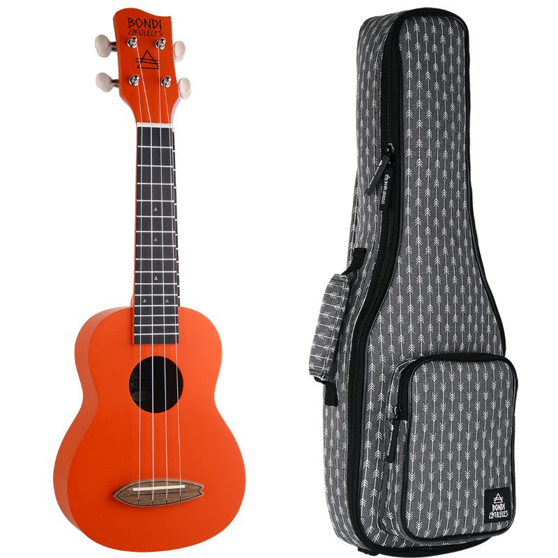 Bondi Surf Soprano Mahogany Ukulele Lit Kit Intrepid Red