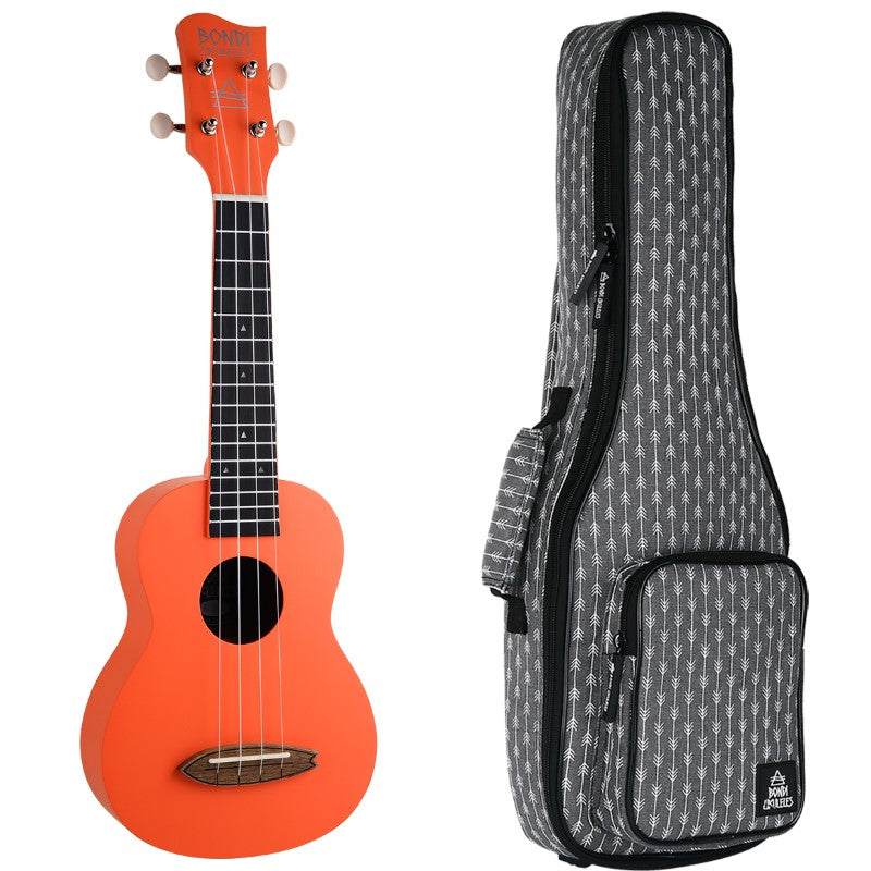 Bondi Surf Soprano Mahogany Ukulele Lit Kit Spiced Coral