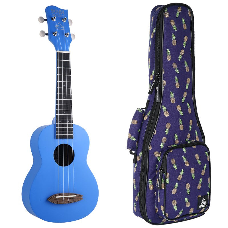 Bondi Surf Soprano Mahogany Ukulele Lit Kit Marine Blue