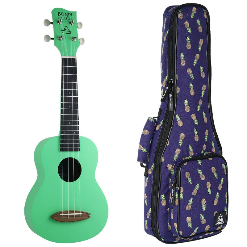 Bondi Surf Soprano Mahogany Ukulele Lit Kit Summer Green