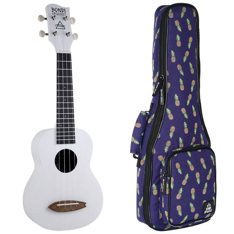 Bondi Surf Soprano Mahogany Ukulele Lit Kit Oxford White