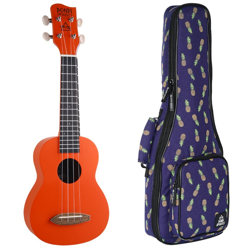 Bondi Surf Soprano Mahogany Ukulele Lit Kit Intrepid Red