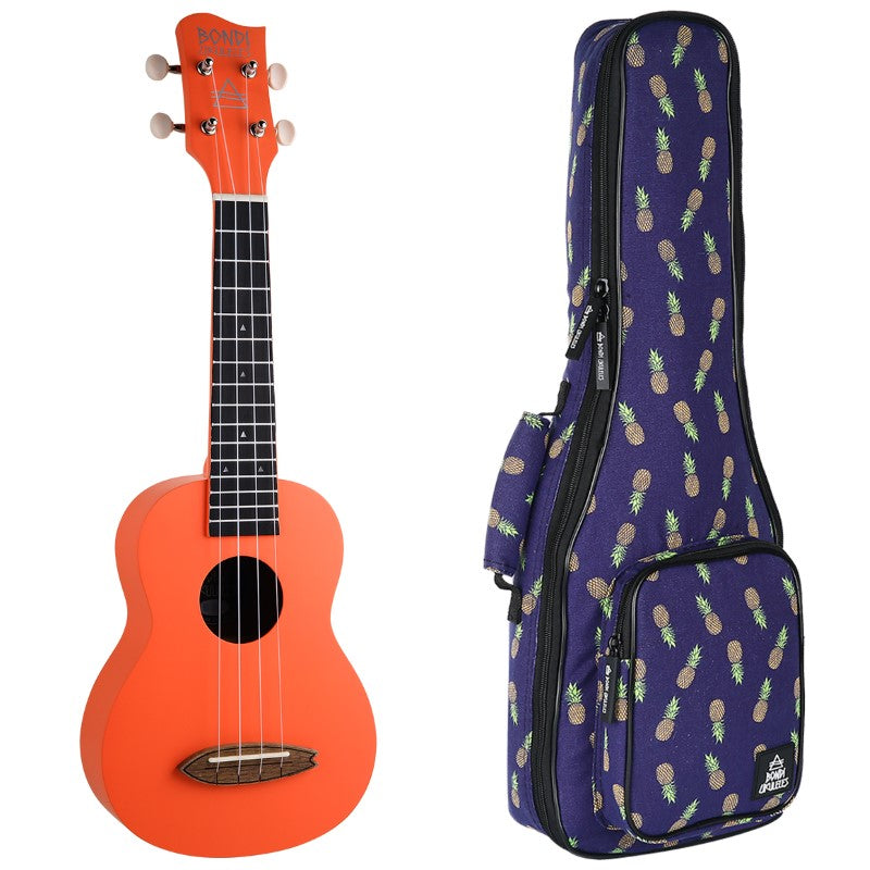 Bondi Surf Soprano Mahogany Ukulele Lit Kit Spiced Coral