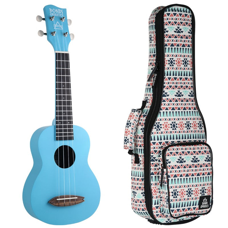 Bondi Surf Soprano Mahogany Ukulele Lit Kit Tahitian Blue