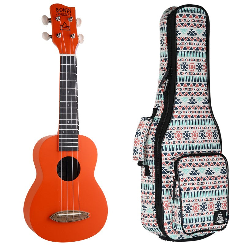 Bondi Surf Soprano Mahogany Ukulele Lit Kit Intrepid Red