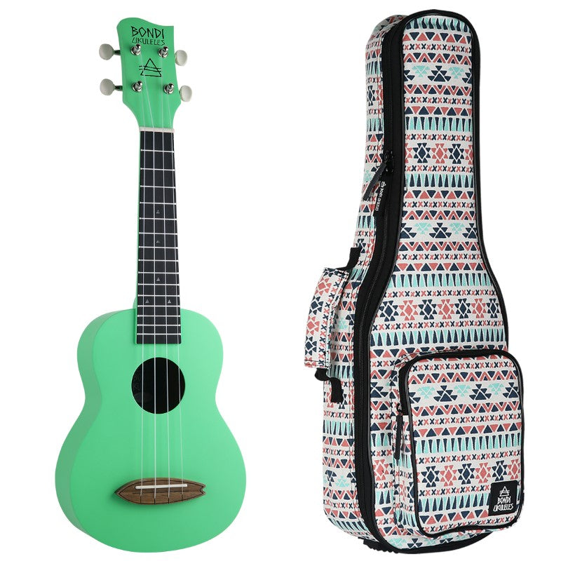 Bondi Surf Soprano Mahogany Ukulele Lit Kit Summer Green