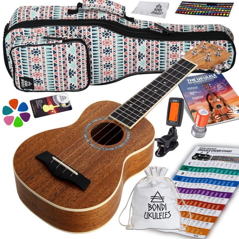 Bondi Starter Kit Arcadia Mahogany Soprano Ukulele Bundle