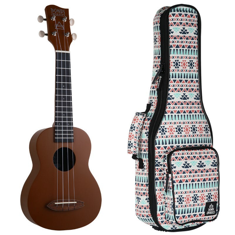 Bondi Surf Soprano Mahogany Ukulele Lit Kit Bermuda Brown