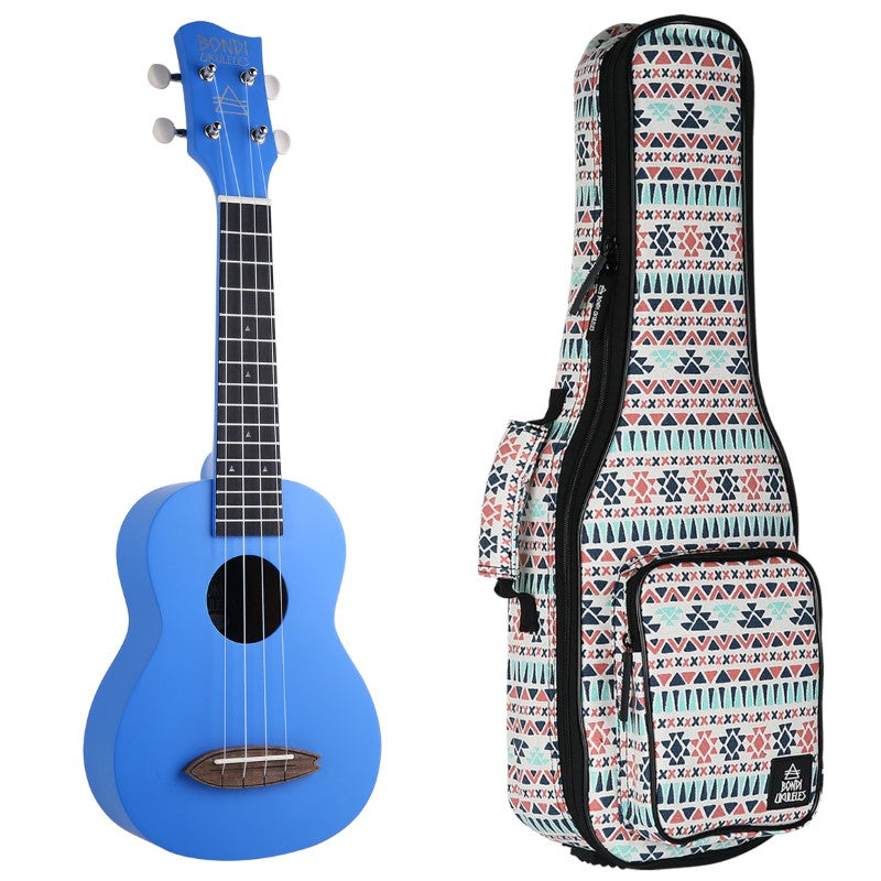 Bondi Surf Soprano Mahogany Ukulele Lit Kit Marine Blue