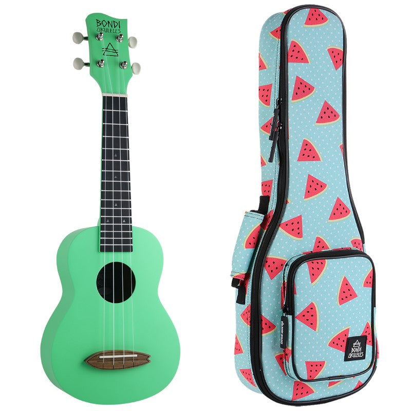 Bondi Surf Soprano Mahogany Ukulele Lit Kit Summer Green
