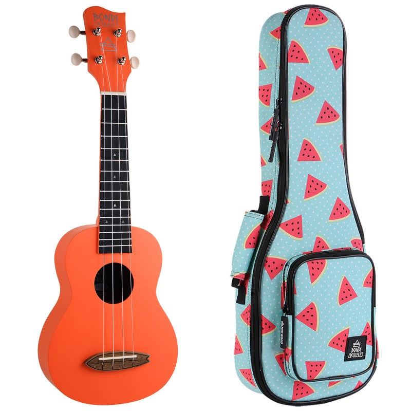 Bondi Surf Soprano Mahogany Ukulele Lit Kit Spiced Coral