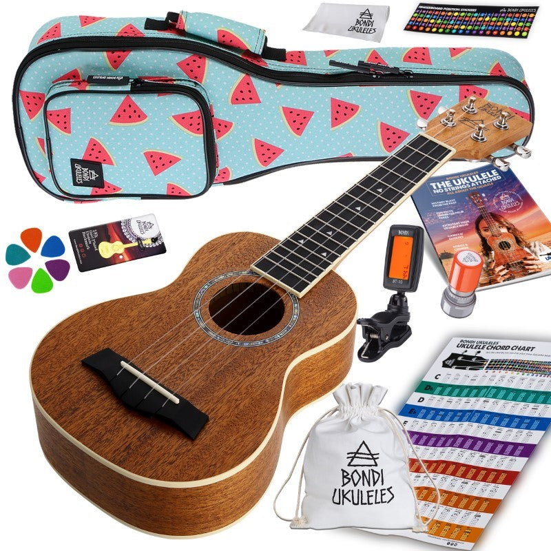 Bondi Starter Kit Arcadia Mahogany Soprano Ukulele Bundle