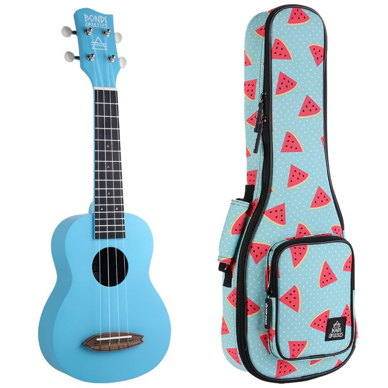 Bondi Surf Soprano Mahogany Ukulele Lit Kit Tahitian Blue