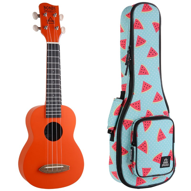 Bondi Surf Soprano Mahogany Ukulele Lit Kit Intrepid Red