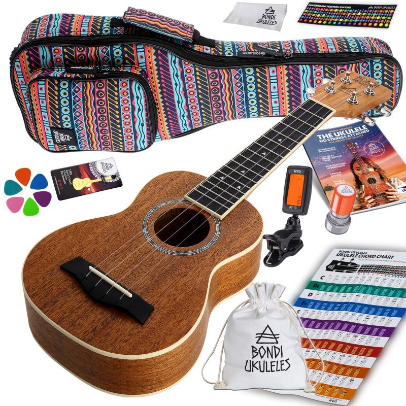 Bondi Starter Kit Arcadia Mahogany Soprano Ukulele Bundle