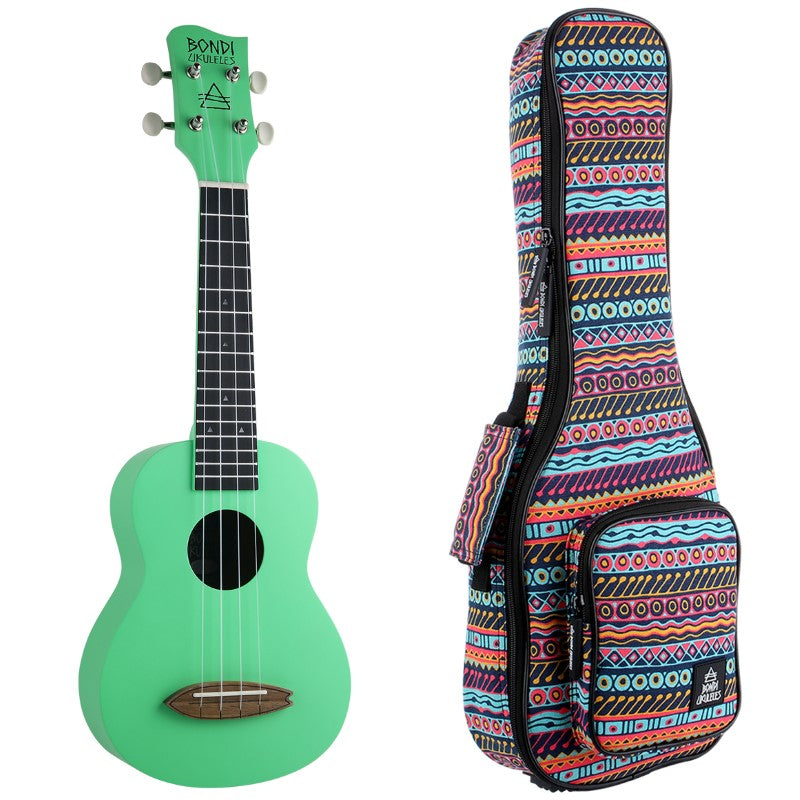 Bondi Surf Soprano Mahogany Ukulele Lit Kit Summer Green